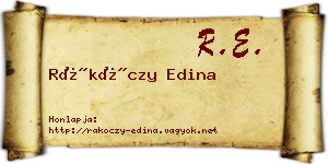 Rákóczy Edina névjegykártya